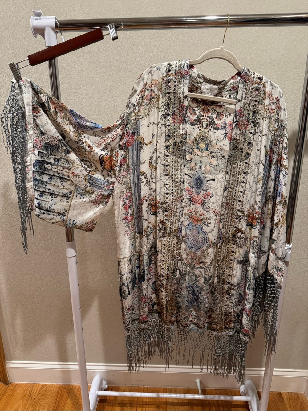 $1,199 CAMILLA English Garden Macrame Kimono! Sz OS